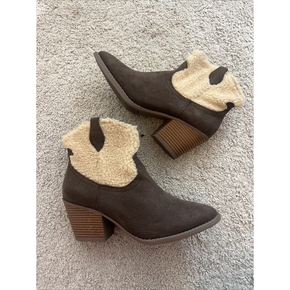 Womens Sugar Tula Western Booties ‎ Sherpa Sz 9 - Picture 3 of 7